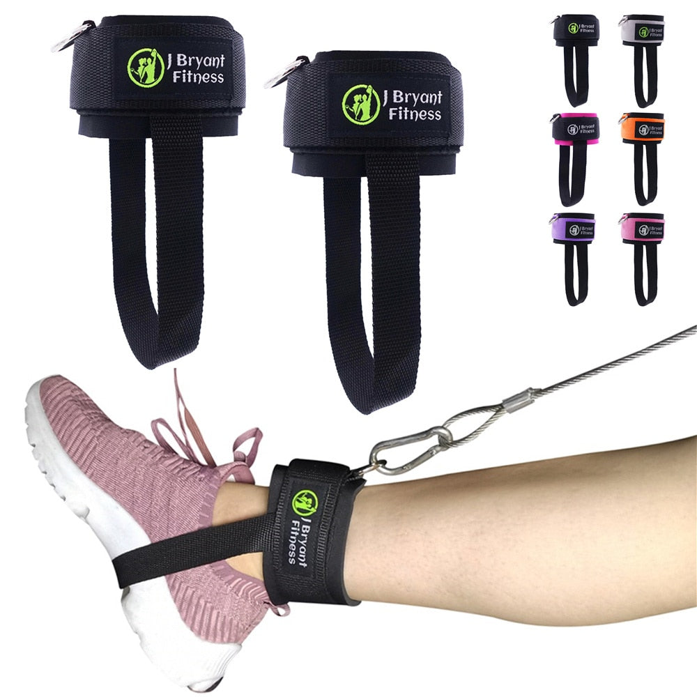 D-Ring Ankle Straps with Pedal Rope Achilles Tendon Support for Cable Machines Glute Leg Workout - Mall4Me