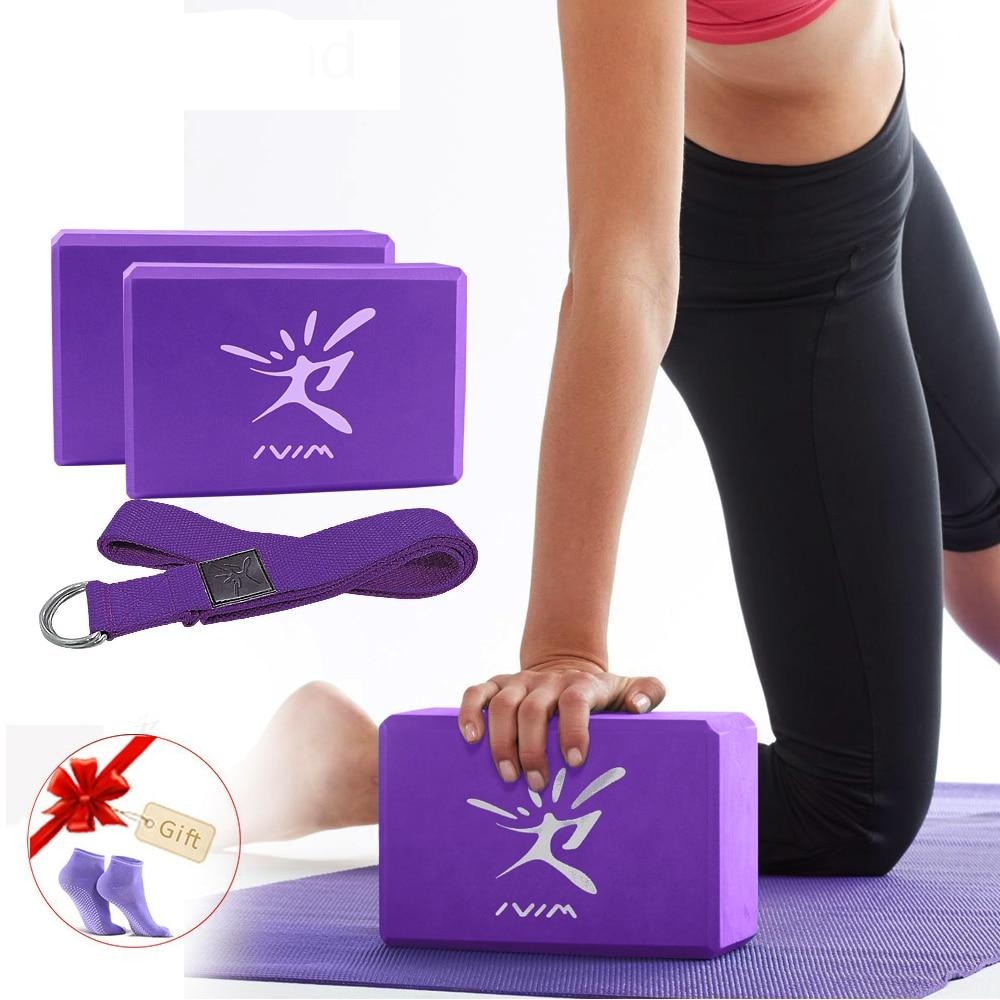 EVA Yoga Block Set Exercise Workout Fitness Brick Bolster Stretch Belt Aid Gym Pilates Training Body Shaping Fitness Equipment - Mall4Me