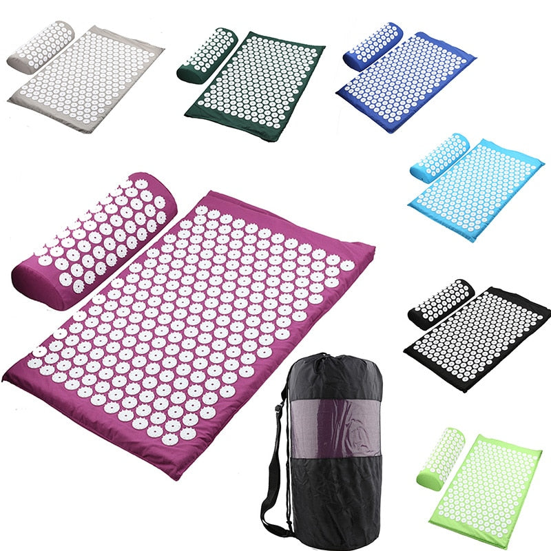 Massager Cushion Massage Yoga Mat Acupressure mat Relieve Stress Back Body Pain Spike Mat Massage Mat - Mall4Me