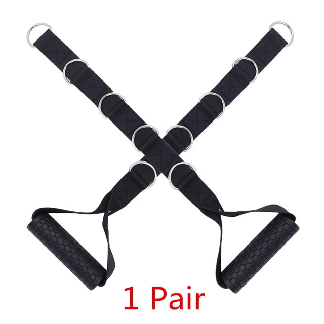 Gym Resistance Bands Handles Anti-slip TPR Grip Strong Nylon Webbing - Mall4Me