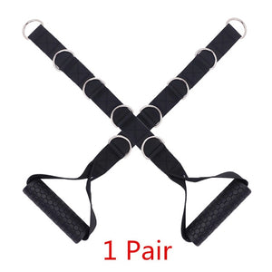 Gym Resistance Bands Handles Anti-slip TPR Grip Strong Nylon Webbing - Mall4Me