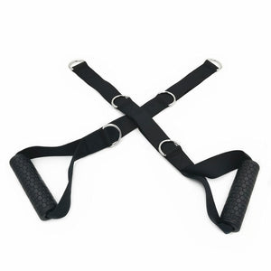 Gym Resistance Bands Handles Anti-slip TPR Grip Strong Nylon Webbing - Mall4Me