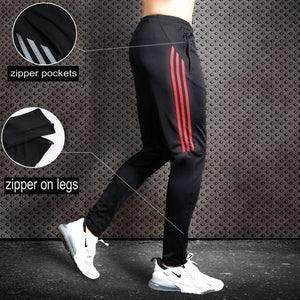 New Sport Pants Men Running Pants With Zipper Pockets Training and Joggings Men Pants Soccer Pants Fitness Pants For Men - Mall4Me