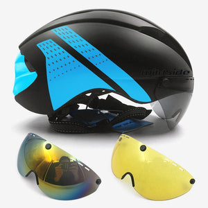 cycling helmet with goggles race road bicycle equipment - Mall4Me