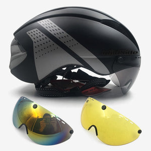 cycling helmet with goggles race road bicycle equipment - Mall4Me