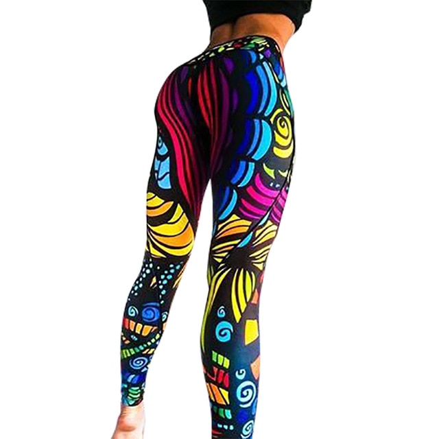 LI-FI Print Yoga Pants Women Unique Fitness Leggings Workout Sports Running Leggings Sexy Push Up Gym Wear Elastic Slim Pants - Mall4Me