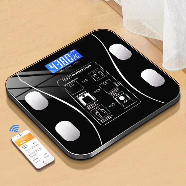 Body Fat Scale Smart Wireless Digital Analyzer With Smartphone App Bluetooth - Mall4Me