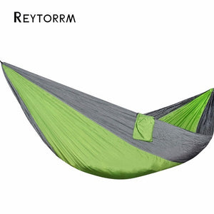 Single Double Hammock Adult Outdoor Backpacking Travel Survival Hunting Sleeping Bed Portable With 2 Straps 2 Carabiner - Mall4Me