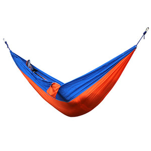 Single Double Hammock Adult Outdoor Backpacking Travel Survival Hunting Sleeping Bed Portable With 2 Straps 2 Carabiner - Mall4Me