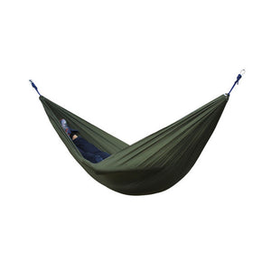 Single Double Hammock Adult Outdoor Backpacking Travel Survival Hunting Sleeping Bed Portable With 2 Straps 2 Carabiner - Mall4Me