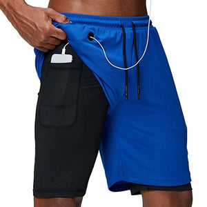 Gym Training Sports Men Shorts Quick Dry Double Deck - Mall4Me