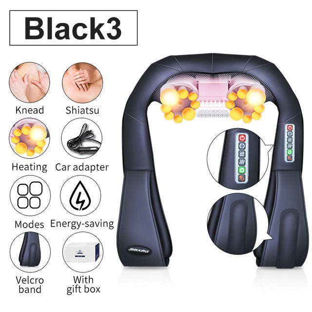 Electrical Shiatsu Back Neck Shoulder Body Massager Infrared Heated - Mall4Me