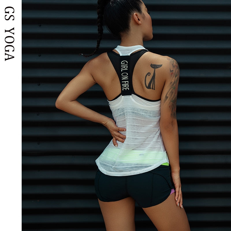 Women Sport tank Tops For Gym Vest Top Fitness Sleeveless T Shirt Sports Wear Yoga tank top Clothes Gym Vest Running workout - Mall4Me