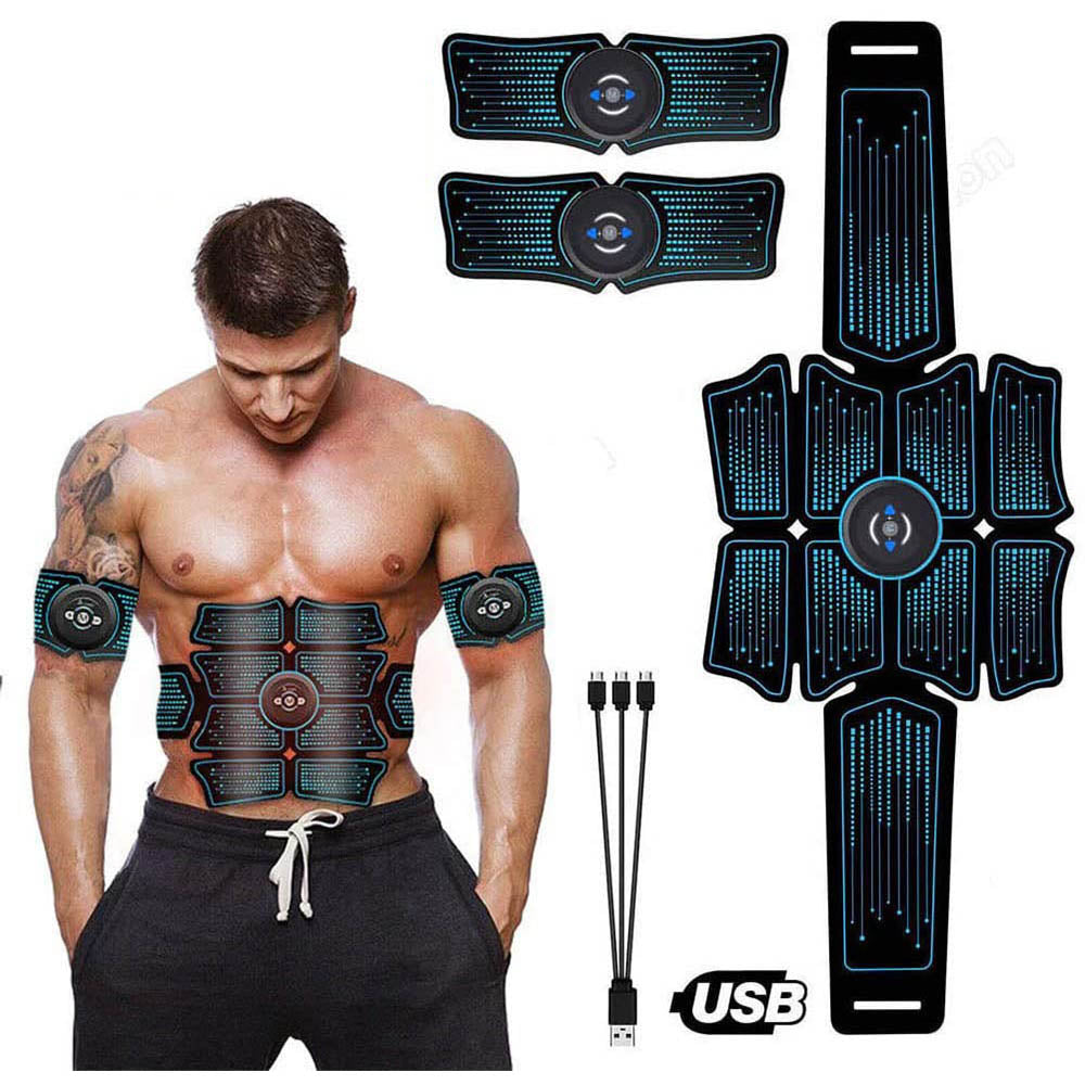 Sports Entertainment Vibration Belt Machine Ab Trainer EMS Abdominal Muscle Stimulator Toner Fitness Training Gear Home Gym Belt - Mall4Me
