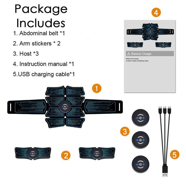 Sports Entertainment Vibration Belt Machine Ab Trainer EMS Abdominal Muscle Stimulator Toner Fitness Training Gear Home Gym Belt - Mall4Me