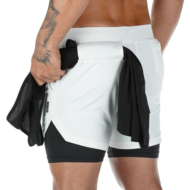 Gym Training Sports Men Shorts Quick Dry Double Deck - Mall4Me