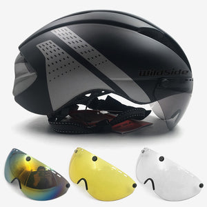 cycling helmet with goggles race road bicycle equipment - Mall4Me