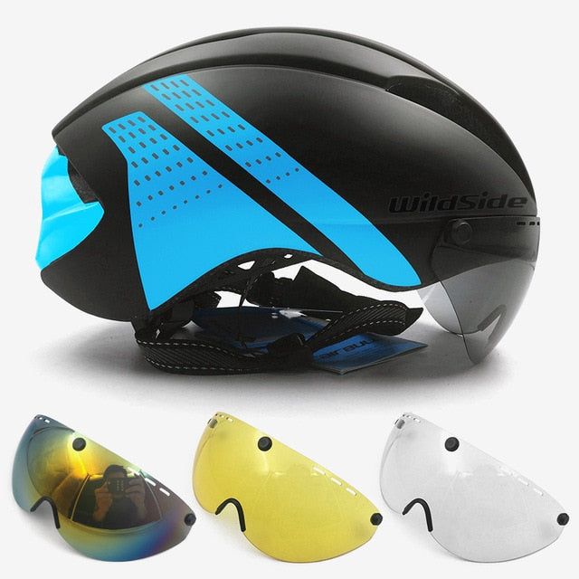 cycling helmet with goggles race road bicycle equipment - Mall4Me