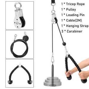 Fitness DIY Pulley Cable Machine Attachment System Loading Pin Lifting Arm Biceps Triceps Hand Strength Gym Machine Equipment - Mall4Me