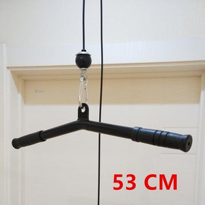 Gym Home Pully Cable Machine Attachments Biceps Triceps Blaster T-bar Handle Grip For Pull Down Rope Rowing Machine Accessories - Mall4Me