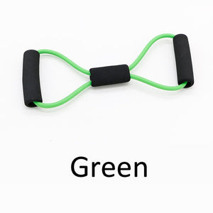 TPE 8 Word Fitness Yoga Gum Resistance Rubber Bands Fitness Elastic Band Fitness Equipment Expander Workout Gym Exercise Train - Mall4Me