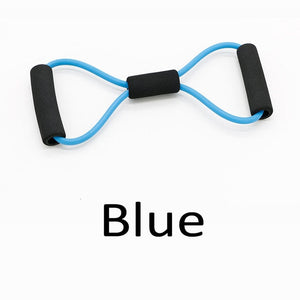 TPE 8 Word Fitness Yoga Gum Resistance Rubber Bands Fitness Elastic Band Fitness Equipment Expander Workout Gym Exercise Train - Mall4Me