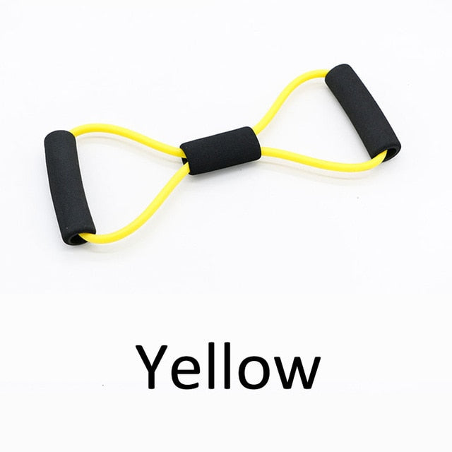 TPE 8 Word Fitness Yoga Gum Resistance Rubber Bands Fitness Elastic Band Fitness Equipment Expander Workout Gym Exercise Train - Mall4Me
