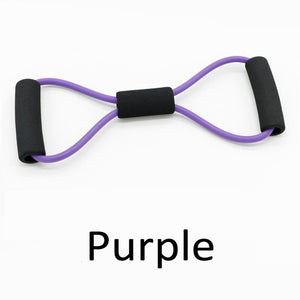 TPE 8 Word Fitness Yoga Gum Resistance Rubber Bands Fitness Elastic Band Fitness Equipment Expander Workout Gym Exercise Train - Mall4Me