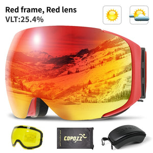 Magnetic Ski Goggles with Quick-Change Lens and Case UV400 Protection Anti-fog Snowboard Goggles for Men & Women - Mall4Me