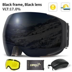 Magnetic Ski Goggles with Quick-Change Lens and Case UV400 Protection Anti-fog Snowboard Goggles for Men & Women - Mall4Me