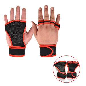 New 1 Pair Weight Lifting Training Gloves Women Men Fitness Sports Body Building Gymnastics Grips Gym Hand Palm Protector Gloves - Mall4Me