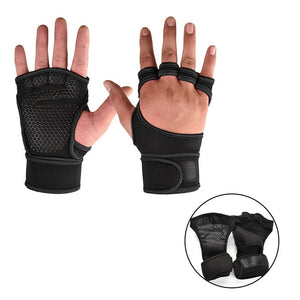 New 1 Pair Weight Lifting Training Gloves Women Men Fitness Sports Body Building Gymnastics Grips Gym Hand Palm Protector Gloves - Mall4Me