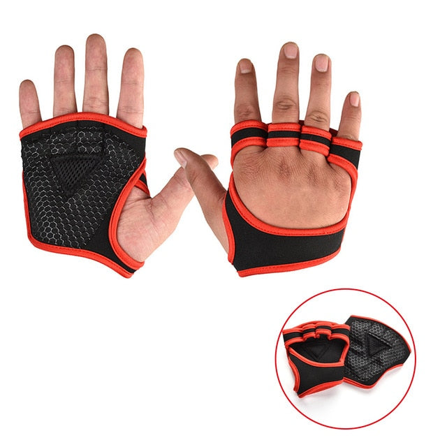 New 1 Pair Weight Lifting Training Gloves Women Men Fitness Sports Body Building Gymnastics Grips Gym Hand Palm Protector Gloves - Mall4Me