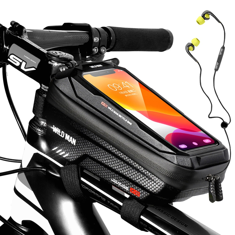 Bike Bag Frame Front Top Tube Cycling Bag Waterproof 6.6in Phone Case Touchscreen Bag MTB Pack Bicycle Accessories - Mall4Me