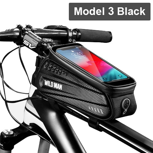 Bike Bag Frame Front Top Tube Cycling Bag Waterproof 6.6in Phone Case Touchscreen Bag MTB Pack Bicycle Accessories - Mall4Me