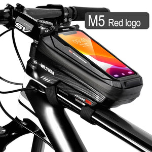 Bike Bag Frame Front Top Tube Cycling Bag Waterproof 6.6in Phone Case Touchscreen Bag MTB Pack Bicycle Accessories - Mall4Me