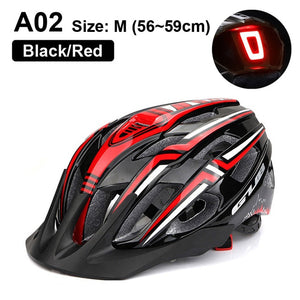 NEW Bicycle Helmet LED Light Rechargeable Intergrally-molded Cycling Helmet Mountain Road Bike Helmet Sport Safe Hat For Man - Mall4Me