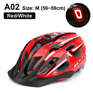 NEW Bicycle Helmet LED Light Rechargeable Intergrally-molded Cycling Helmet Mountain Road Bike Helmet Sport Safe Hat For Man - Mall4Me