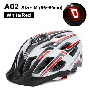 NEW Bicycle Helmet LED Light Rechargeable Intergrally-molded Cycling Helmet Mountain Road Bike Helmet Sport Safe Hat For Man - Mall4Me