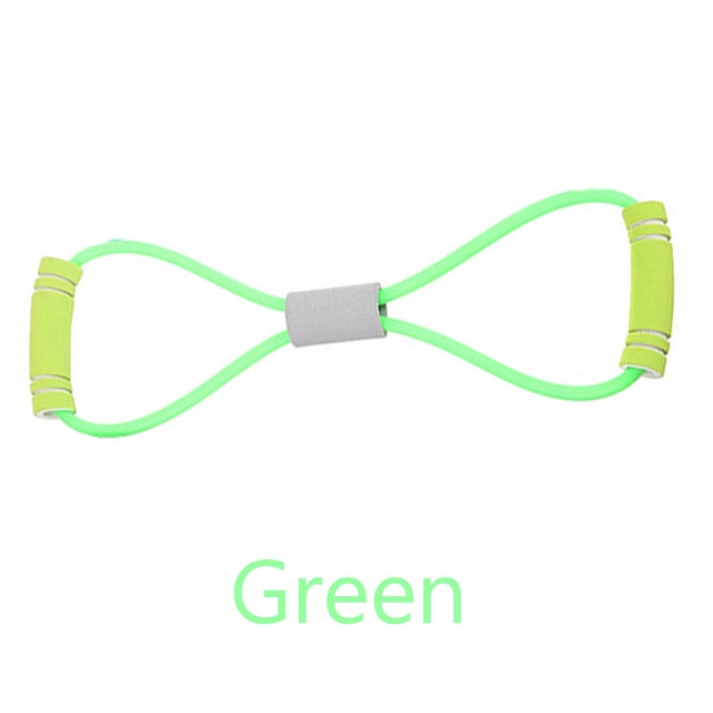 TPE 8 Word Fitness Yoga Gum Resistance Rubber Bands Fitness Elastic Band Fitness Equipment Expander Workout Gym Exercise Train - Mall4Me
