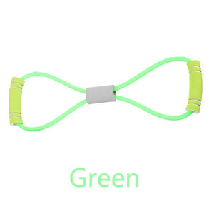 TPE 8 Word Fitness Yoga Gum Resistance Rubber Bands Fitness Elastic Band Fitness Equipment Expander Workout Gym Exercise Train - Mall4Me