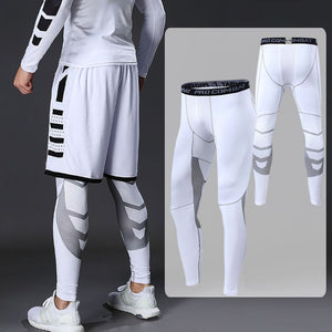 Men's Compression Pants Male Tights Leggings for Running Gym Sport Fitness Quick Dry Fit Joggings Workout White Black Trousers - Mall4Me