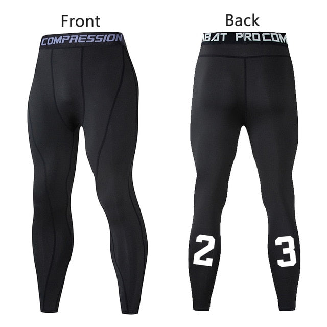 Men's Compression Pants Male Tights Leggings for Running Gym Sport Fitness Quick Dry Fit Joggings Workout White Black Trousers - Mall4Me