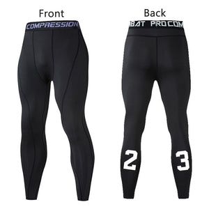 Men's Compression Pants Male Tights Leggings for Running Gym Sport Fitness Quick Dry Fit Joggings Workout White Black Trousers - Mall4Me