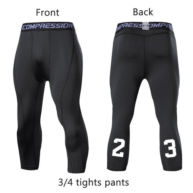 Men's Compression Pants Male Tights Leggings for Running Gym Sport Fitness Quick Dry Fit Joggings Workout White Black Trousers - Mall4Me