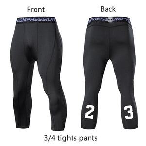 Men's Compression Pants Male Tights Leggings for Running Gym Sport Fitness Quick Dry Fit Joggings Workout White Black Trousers - Mall4Me