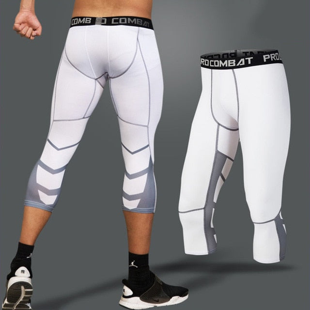 Men's Compression Pants Male Tights Leggings for Running Gym Sport Fitness Quick Dry Fit Joggings Workout White Black Trousers - Mall4Me