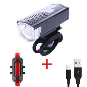 Bike Light USB LED Rechargeable Set Mountain Cycle Front Back Headlight - Mall4Me