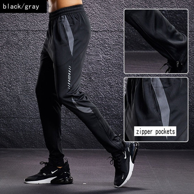 New Sport Pants Men Running Pants With Zipper Pockets Training and Joggings Men Pants Soccer Pants Fitness Pants For Men - Mall4Me