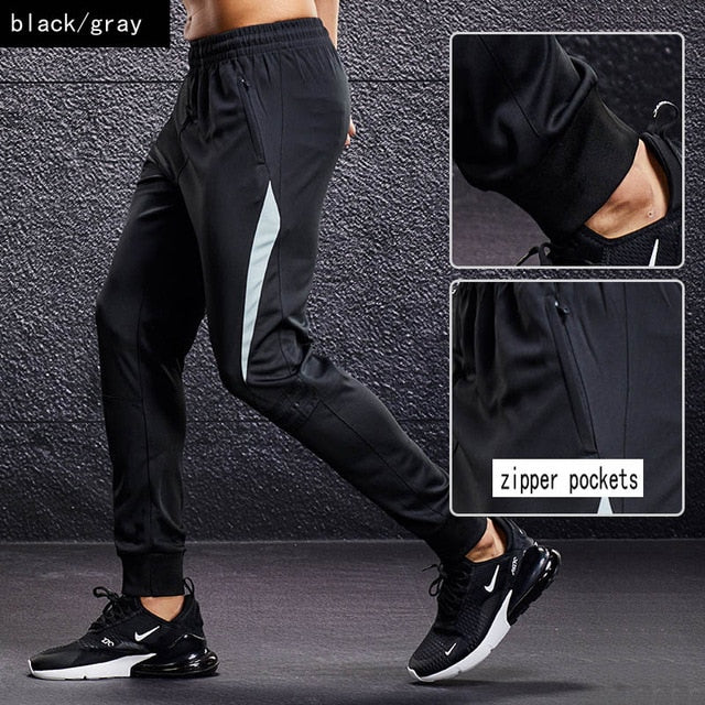 New Sport Pants Men Running Pants With Zipper Pockets Training and Joggings Men Pants Soccer Pants Fitness Pants For Men - Mall4Me